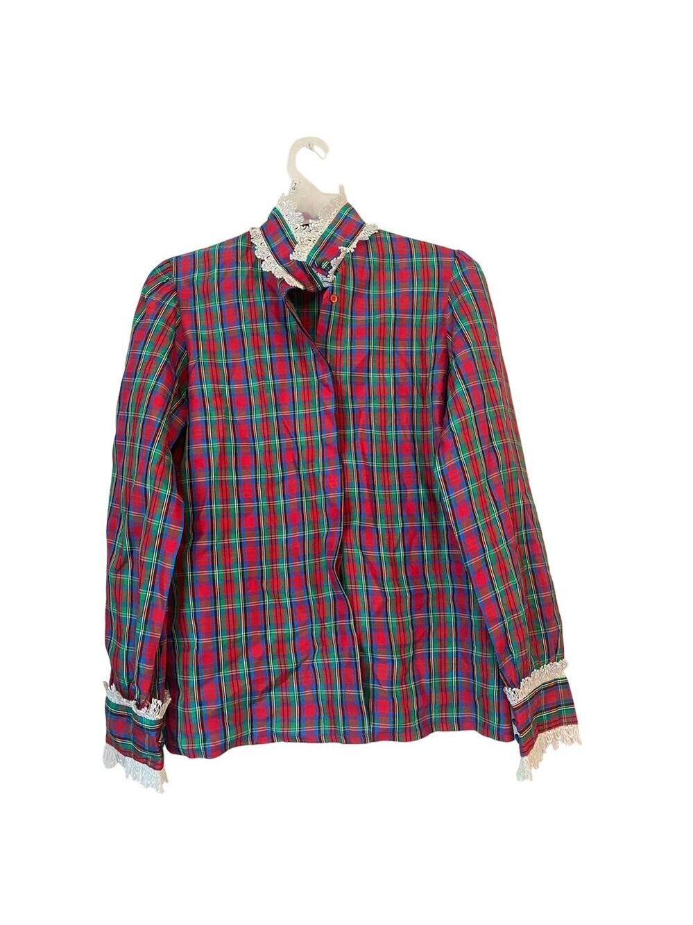 sakowitz plaid lace vintage top 6 holiday party top